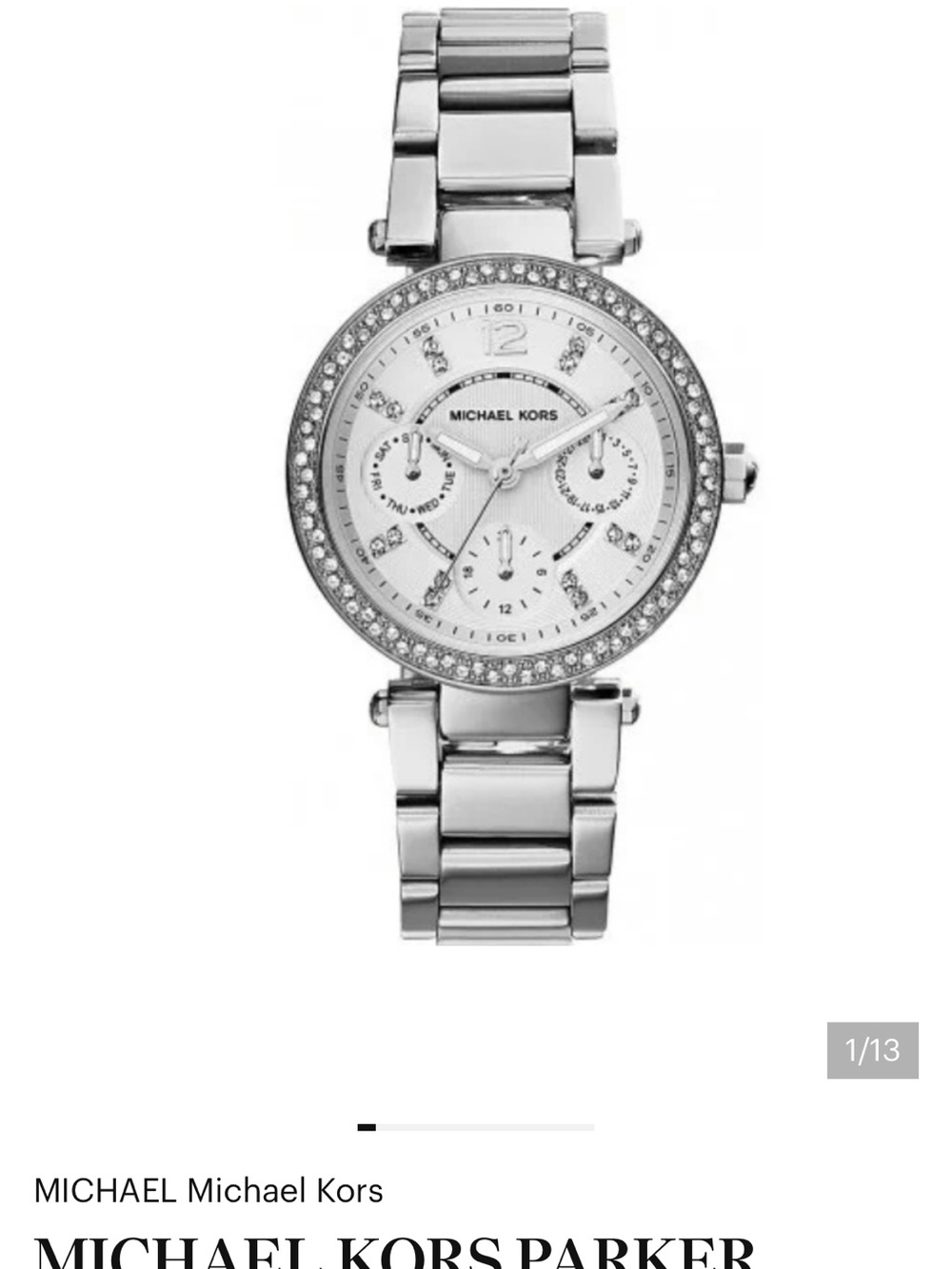 MICHAEL Michael Kors Silver Crystal-Accent Women's Watch MK-5615